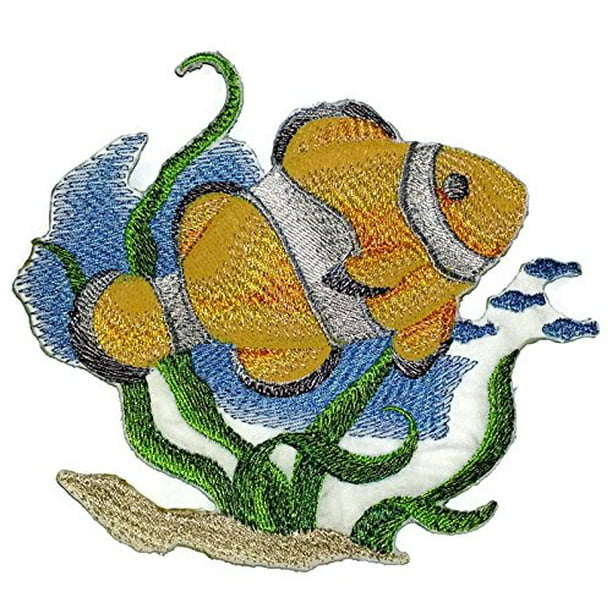Marine Reef Coral Clown Fish Embroidery Patch 